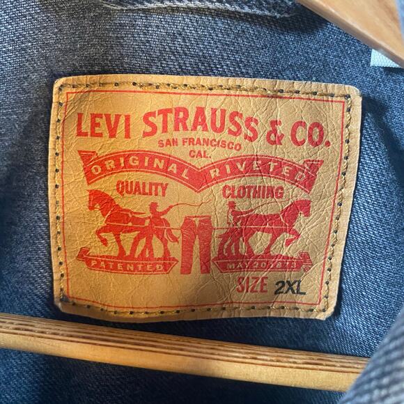 Levi's Trucker Jacket Men Size 2XL Gray Denim Distressed Cotton - Picture 4 of 15